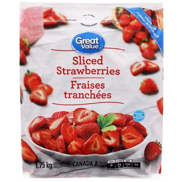 Great Value Sliced Frozen Strawberries, Canada A, Value pack, 1.75 kg