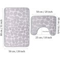 thumbnail image 2 of Set of 2 Anti Slip Bath Mat and Pedestal Rug for Bathroom Machine Washable (50 * 80 + 40 * 50cm) - Gray, 2 of 5