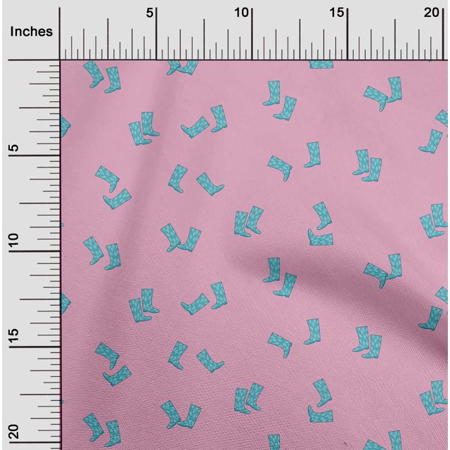 oneOone Cotton Cambric Fabric Boots Fashion Printed Craft Fabric BTY 56 Inch Wide
