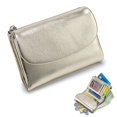 thumbnail image 2 of Ediodpoh Leather Purse For Women Compact Soft Cowhide Wallet Stylish Small Handbag With RFID Protection Gold, 2 of 4