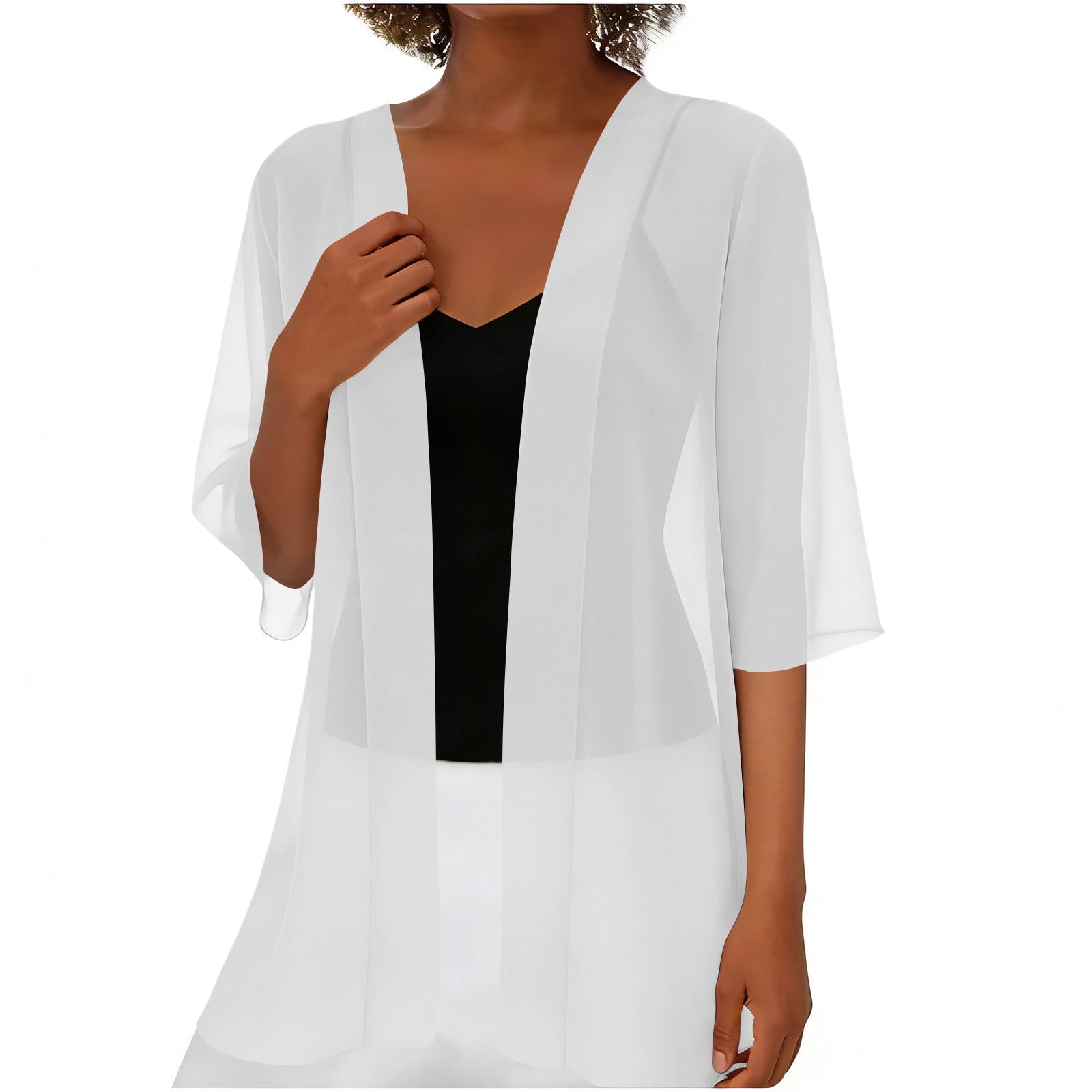 トップス dium. sheer summer short cardigan Womens Sheer Chiffon Cardigan Short Sleeve Open Front Lightweight