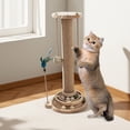thumbnail image 3 of Function Cat Scratching Post and Interactive Teaser Wand with Natural Wood Base and Durable Sisal Material for Indoor Feline Entertainment, 3 of 4
