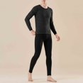 thumbnail image 2 of Sentmoon Tenues pour Femmes Ensembles 2 Pcs Hommes Décontractés Rayés Double Face Polaire Thermique Épaissie Base Thermique Manches Longues Col Rond Haut et Bas Ensemble Automne et Hiver, 2 of 6