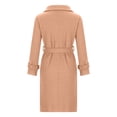 thumbnail image 4 of LSLJS Womens and Winter Lapel Woolen Cloth Coat Trench Jacket Long Overcoat Outwear, 4 of 8