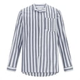 thumbnail image 4 of RXIRUCGD Cardigan à Boutons Imprimé Décontracté pour Homme avec Poche, Manches Longues, Col Montant, Chemisier Chemise Hauts, Gris, Taille : M, 4 of 6