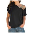 thumbnail image 1 of Birdeem Womens Spring and Summer Solid Breast-Feeding Pregnant Woman Casual Shoulder Cross Irregularity Blouse, 1 of 1