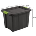 thumbnail image 2 of Sterilite Tuff1 Bac de Rangement en Plastique de 18 Gal avec Loquet et Couvercle (Lot de 18), 2 of 8