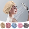 thumbnail image 1 of Uscallm Bonnet de Douche 5 Pcs pour Femmes, Lot de 2, Double Couche, Bonnet de Shampoing Imperméable, Protection des Cheveux Épaissie, Résistant à l'Huile, Bonnets de Bain Réutilisables pour la Douche et la Natation, 1 of 9