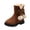 Brown, variant on FhsagQ Boots Girls Cowboy Boots Size 5.5 Big Kids Girls' Autumn and Winter Snow Boots Thick Soles Non Warm Comfortable Solid Color Zipper Shoes Girls Cowboy Boots Size 4 Toddler Red 35