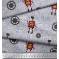 thumbnail image 3 of Soimoi Grey Crepe Silk Fabric Cartoon Machine & Gear Parts Hardware Print Fabric by Yard 42 Inch Wide, 3 of 3