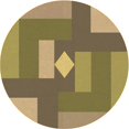 thumbnail image 1 of Ahgly Company Machine Washable Indoor Round Transitional Oak Brown Area Rugs, 4' Round, 1 of 7