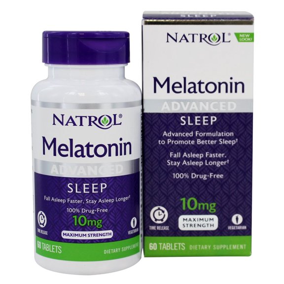 Natrol - Mélatonine Libération dans le Temps Sommeil Avancé Force Maximale 10 Mg - 60 Comprimés