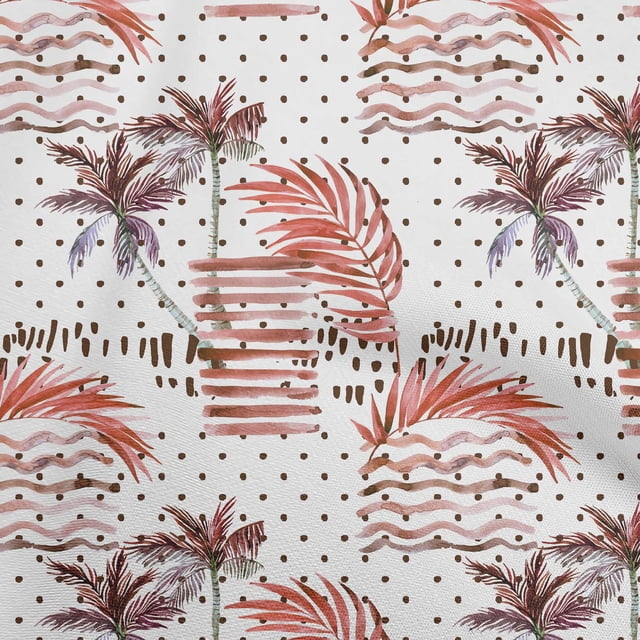 oneOone Cotton Poplin Twill Red Fabric Tropical Craft Projects Decor Fabric Printed By The Yard 56 Inch Wide