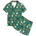 thumbnail image 1 of MIASHUI Girls 2-Piece Pajamas Set Animal Chicken Pattern Button-Down Boys Sleepwear,Green,4-5 Years, 1 of 4