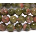 thumbnail image 2 of Angelstones Bracelet Extensible Unisexe en Perles Rondes 6 mm en Pierre Précieuse d'Unakite Naturelle 6,5 Pouces, 2 of 2