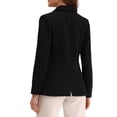 thumbnail image 3 of INSPIRE CHIC Women's Jacket Notched Lapel Double Breasted Padded Shoulder Blazer S Black-Solid, 3 of 6