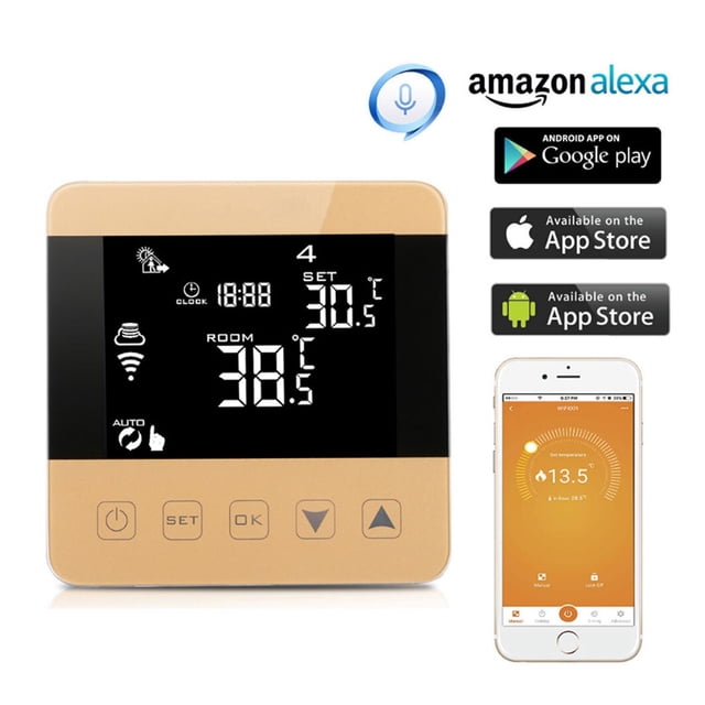 WiFi Thermostat Tuya Smart Air Conditioner Controller WiFi Temperature Controller Digital Thermostat For FanCoil ,Easy to Install