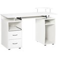 thumbnail image 1 of HOMCOM Computer Desk, Writing Desk with Keyboard Tray, CPU Stand, Drawers, 1 of 10