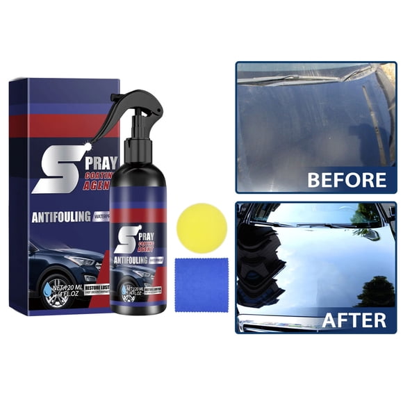Vaporisateur d'Agent de Revêtement, Revêtement Céramique 3-en-1 pour Voiture avec Protection Nano, Lavage et Polissage Sans Eau, 120ml pour Voitures, Motos, Bateaux et Plus, Brillance et Finition Durable Sans Effort