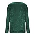 thumbnail image 5 of Haut à Paillettes de Célébration à Manches Longues à Col Rond pour – Chemise Décontractée Prête pour les Fêtes avec T-Shirts Scintillants pour Femmes Vert P, 5 of 5