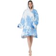 thumbnail image 2 of Oversized Wearable Pajamas With Big Pockets,Soft Plush Sweatshirt Hooded Popular Tops One Size Fits, 2 of 6