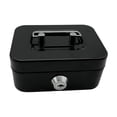 thumbnail image 2 of Lipstore Cash Box with Lock Case with Top Handle Portable Souvenir Box Treasure Chest Black, 2 of 10