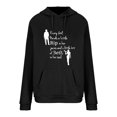thumbnail image 5 of IROINID Rabais Hauts à Manches Longues pour Femmes Col Rond à Capuche Détente Imprimé Chandail Blouse Chandail en Molleton Hauts Chemises Hauts,Noir, 5 of 5