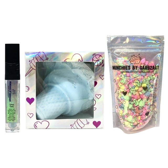 garb2ART Cosmetic "Munchies" Gift Set - Lip Garb, Pop Rocks, and Soap N Pouf