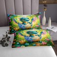 thumbnail image 3 of Erosebridal Cartoon Dragon Coverlet Set Twin, Jungle Animal Bedding Set, Colorful Flower Decor 2pcs, 3 of 5