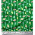 thumbnail image 1 of Soimoi Green Rayon Fabric Crystals & Stripe Decor Fabric Printed BTY 42 Inch Wide, 1 of 4