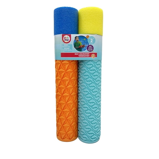 Lot De 2 Pistolets à Eau En Mousse Smart-Planet 33 Cm - Portée 7m - Flottants - Mécanisme Pompe - Piscine Jardin Mer - Dès 3 Ans - Bleu/orange