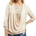 thumbnail image 1 of T-Shirts pour Femmes Manches Longues à Sequins Unis Hauts Amples pour Dames Kaki TTG, 1 of 4