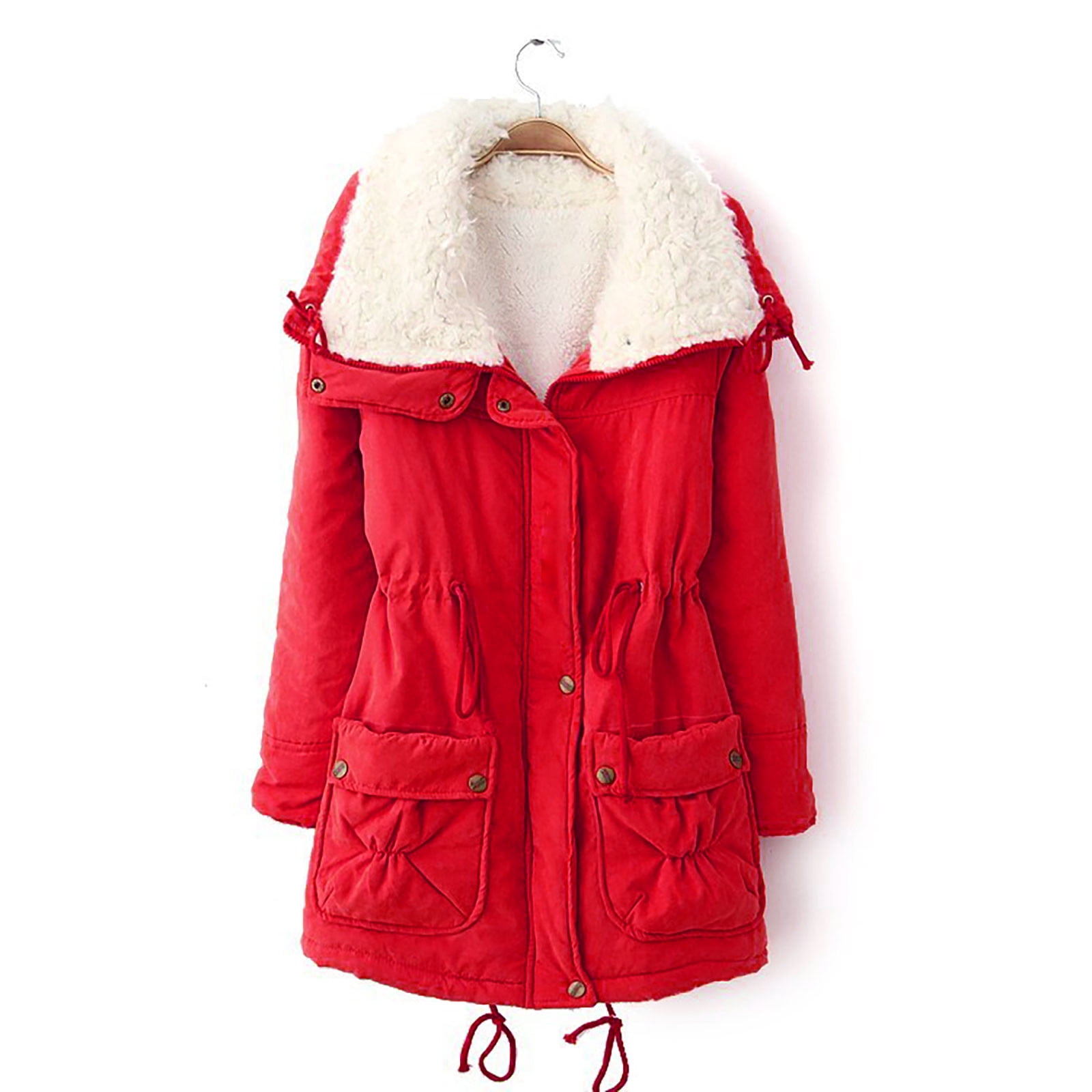 Aboser Womens Winter Coats 2024 Trendy Lapel Parkas Sherpa Fleece Lined Jackets Casual Solid Warm Quilted Jacket Thick Anorak with Pockets