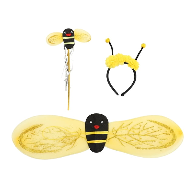 Shisuyan 3Pcs Dancing And Swinging Cartoon Bee Hair Decor With Yellow Fairy Wings For Photography