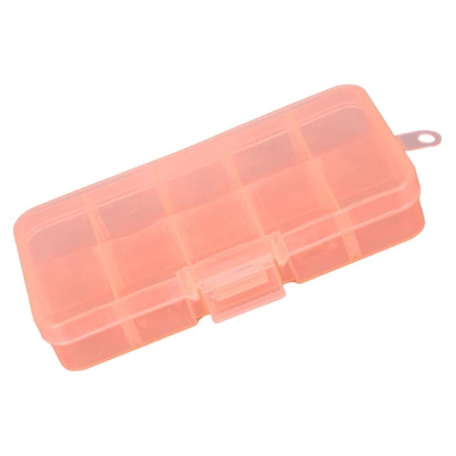 Thinsony 10 Grid Plastic Jewelry Removable Storage Box Beads Container Earring Orange 12.8x6.5x2.2cm 1Set