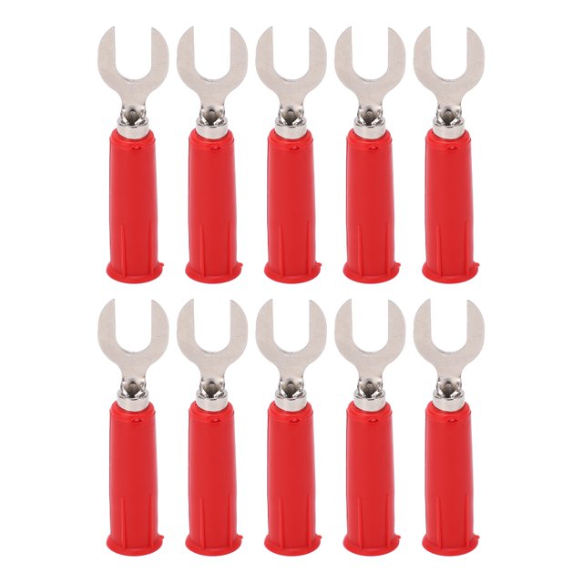 10 Pcs J.20019 Fiche d'Insertion en Forme de U 6mm Haute Pression Type Banane pour Équipement Industriel Électronique Rouge
