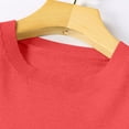 thumbnail image 4 of yoeyez Chandails Légers pour Femmes à Manches Longues Col Ras du Cou Chandail Uni Chandail Léger Doux Tricoté Hauts Bas d'Automne Rouge Melon D\'eau S, 4 of 6
