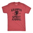thumbnail image 1 of Mens Krampus Is My Spirit Animal T Shirt Funny Xmas Saint Nicholas Folklore Tee for Guys (Heather Red - KRAMPUS) - S, 1 of 3