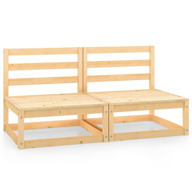 vidaXL Garden Middle Sofas 2 pcs Solid Wood Pine