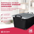 thumbnail image 2 of Life Story Bac de Rangement Empilable de 55 Qt, Contenant à Couvercle Robuste, Noir/gris, Lot de 24, 2 of 10