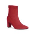 thumbnail image 1 of Unique Bargains Women's Pointed Toe Zipper Block Heels Ankle Boots, 1 of 8