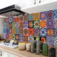 thumbnail image 2 of MAWCLOS Decals Peel And Stick Tile Sticker Backsplash Tiles 24 Pack Removable Wall Stickers PVC Floral Moroccan Waterproof DIY Style 5 7.87x7.87"/20x20cm, 2 of 8