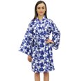thumbnail image 1 of Bimba Leaf Printed Kimono Robe With Belt Bridesmaid Wedding Cover Up Wrap-16, 1 of 7