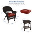 thumbnail image 4 of Jeco 3 Piece Wicker Conversation Set in Espresso with Red Cushions, 4 of 10