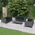 thumbnail image 1 of vidaXL 7 Piece Garden Lounge Set with Cushions Poly Rattan Dark Grey, 1 of 4