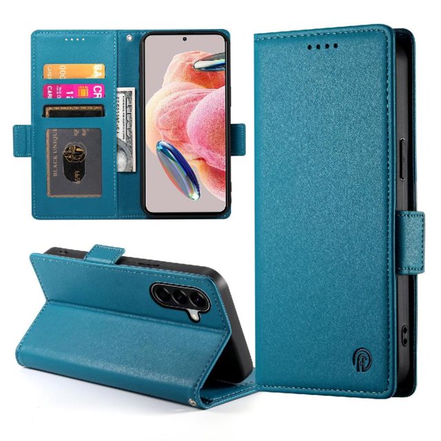 Magnetic Wallet Case with Card Holder & Stand for Samsung Galaxy A37 5G Blue