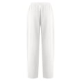 thumbnail image 4 of Penkiiy Pantalon Capri Décontracté pour Femme à Taille Élastique, Blanc, 2TG, 4 of 5