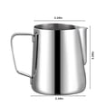 thumbnail image 3 of SuoKom Milk Frother - Milk Frother Cup with Clear Graduation - 304 Stainless Steel Cappuccino Maker Accessories- Milk Carafe Cup with Insulated Handle, 3 of 7