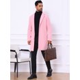 thumbnail image 4 of INSPIRE CHIC Manteau Trench pour Homme Coupe Ajustée Revers Cranté Simple Boutonnage Pardessus Rose P, 4 of 6