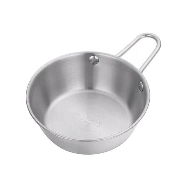 Bol d'Assaisonnement pour Collation de Cuisine avec Poignée, Bol de Riz Doré, Bol à Vin Chaud et Froid, Bol à Vin de Riz en Acier Inoxydable